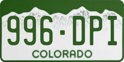CO license plate 996DPI