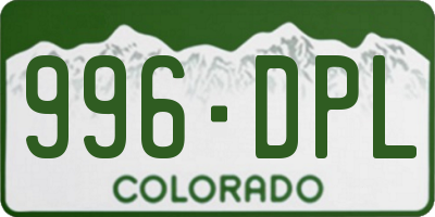 CO license plate 996DPL