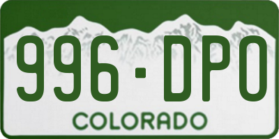 CO license plate 996DPO