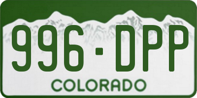 CO license plate 996DPP