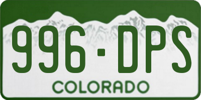 CO license plate 996DPS