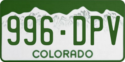 CO license plate 996DPV