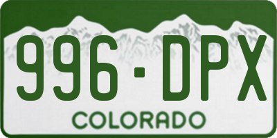 CO license plate 996DPX