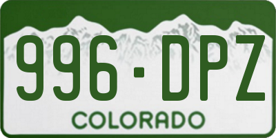 CO license plate 996DPZ