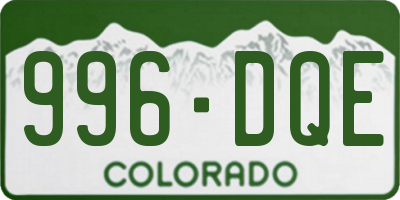 CO license plate 996DQE