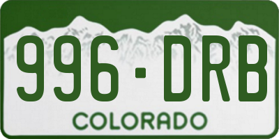 CO license plate 996DRB