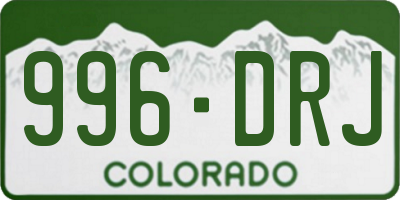 CO license plate 996DRJ