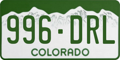 CO license plate 996DRL