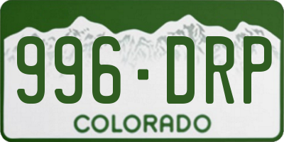 CO license plate 996DRP