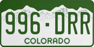 CO license plate 996DRR