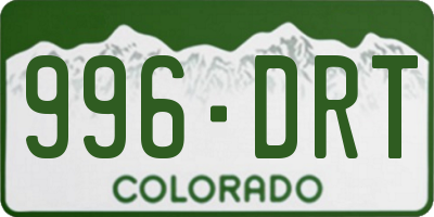 CO license plate 996DRT