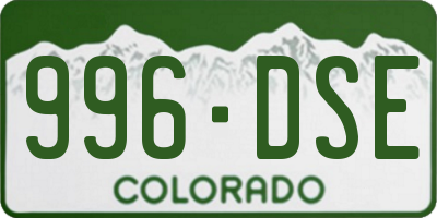 CO license plate 996DSE