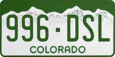 CO license plate 996DSL