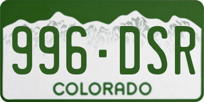 CO license plate 996DSR