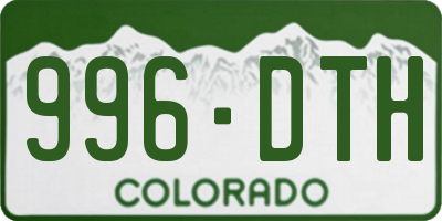 CO license plate 996DTH