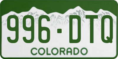 CO license plate 996DTQ