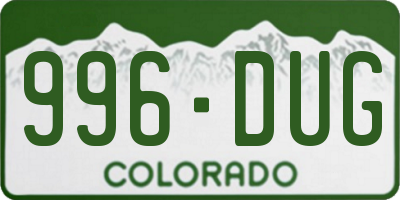 CO license plate 996DUG