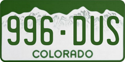 CO license plate 996DUS
