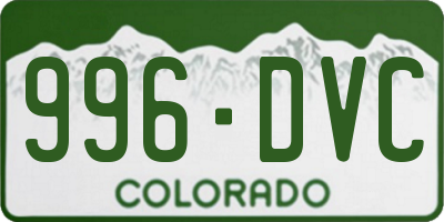 CO license plate 996DVC