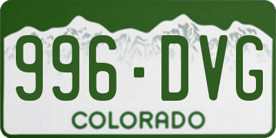 CO license plate 996DVG