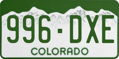 CO license plate 996DXE