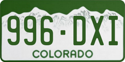 CO license plate 996DXI