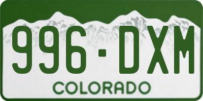 CO license plate 996DXM