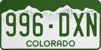 CO license plate 996DXN
