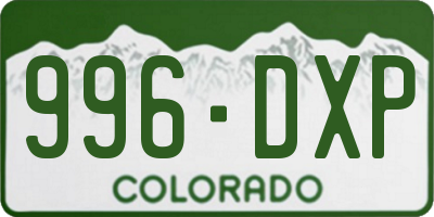 CO license plate 996DXP
