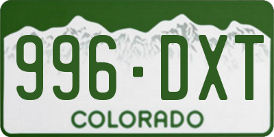 CO license plate 996DXT