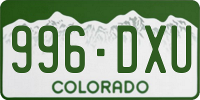 CO license plate 996DXU