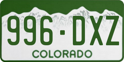 CO license plate 996DXZ
