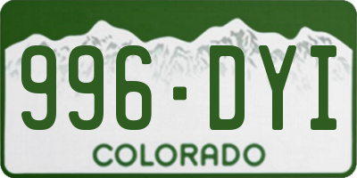 CO license plate 996DYI