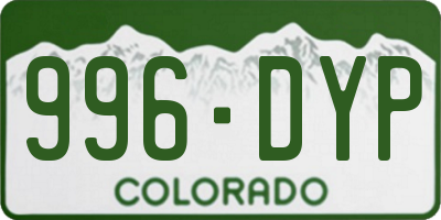CO license plate 996DYP