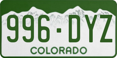 CO license plate 996DYZ
