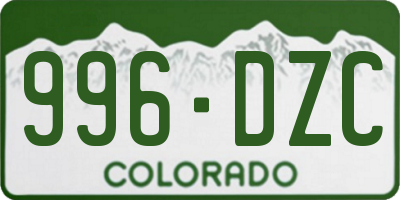 CO license plate 996DZC