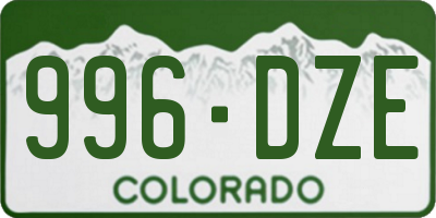 CO license plate 996DZE