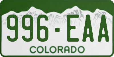 CO license plate 996EAA