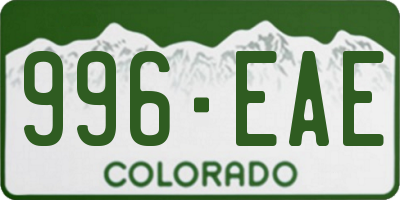 CO license plate 996EAE