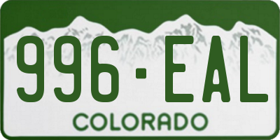 CO license plate 996EAL