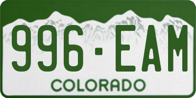 CO license plate 996EAM