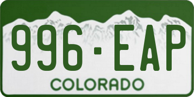 CO license plate 996EAP