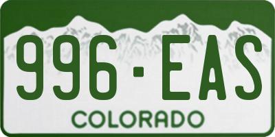 CO license plate 996EAS