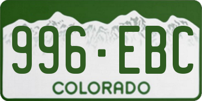 CO license plate 996EBC