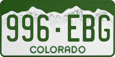CO license plate 996EBG