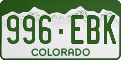 CO license plate 996EBK
