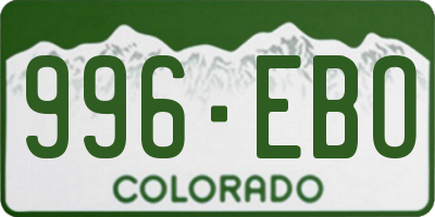 CO license plate 996EBO
