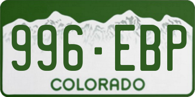 CO license plate 996EBP