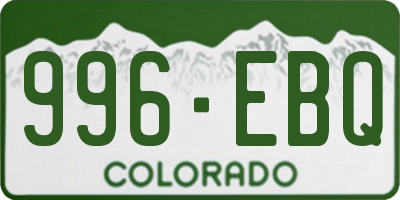 CO license plate 996EBQ