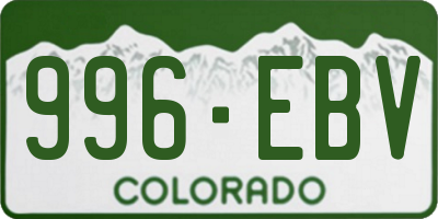 CO license plate 996EBV